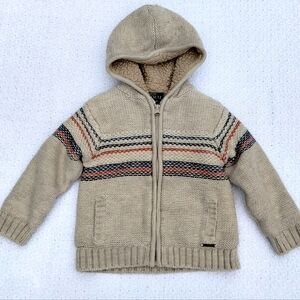 Mayoral Knitwear Wool Blend Toddler Size 3 Sweater Jacket Hooded Zip Fair Isle
